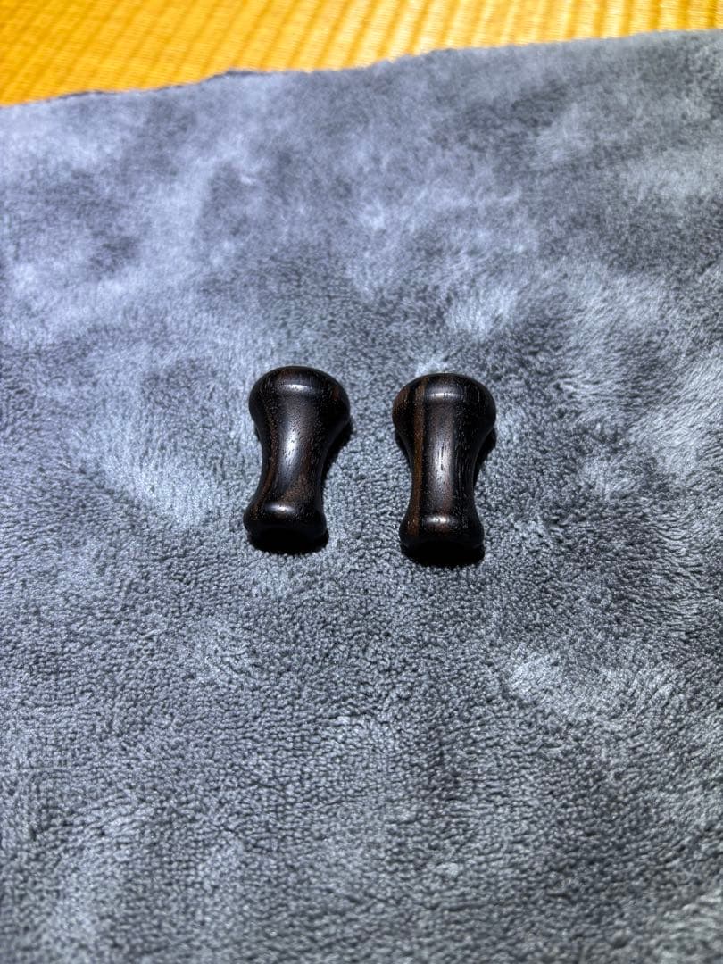 ブリモ　ハンドルノブ　縞黒壇　ブラス　キャップ