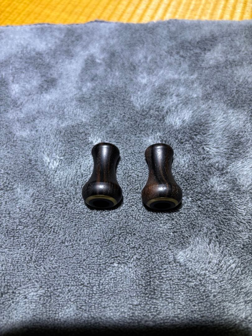 ブリモ　ハンドルノブ　縞黒壇　ブラス　キャップ