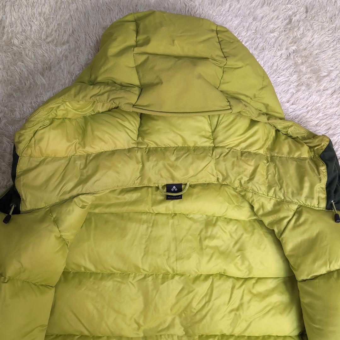 mont-bell フード付きダウンジャケット ライムグリーン