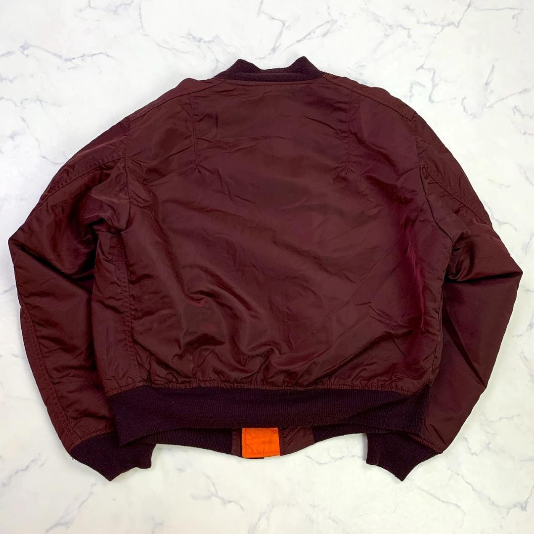 希少カラー★ 90s USA製 ALPHA MA-1 ボルドー L　D947