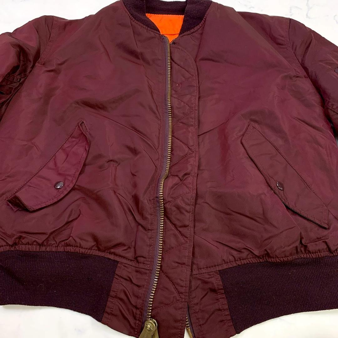 希少カラー★ 90s USA製 ALPHA MA-1 ボルドー L　D947