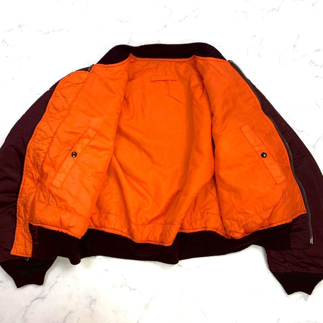 希少カラー★ 90s USA製 ALPHA MA-1 ボルドー L　D947