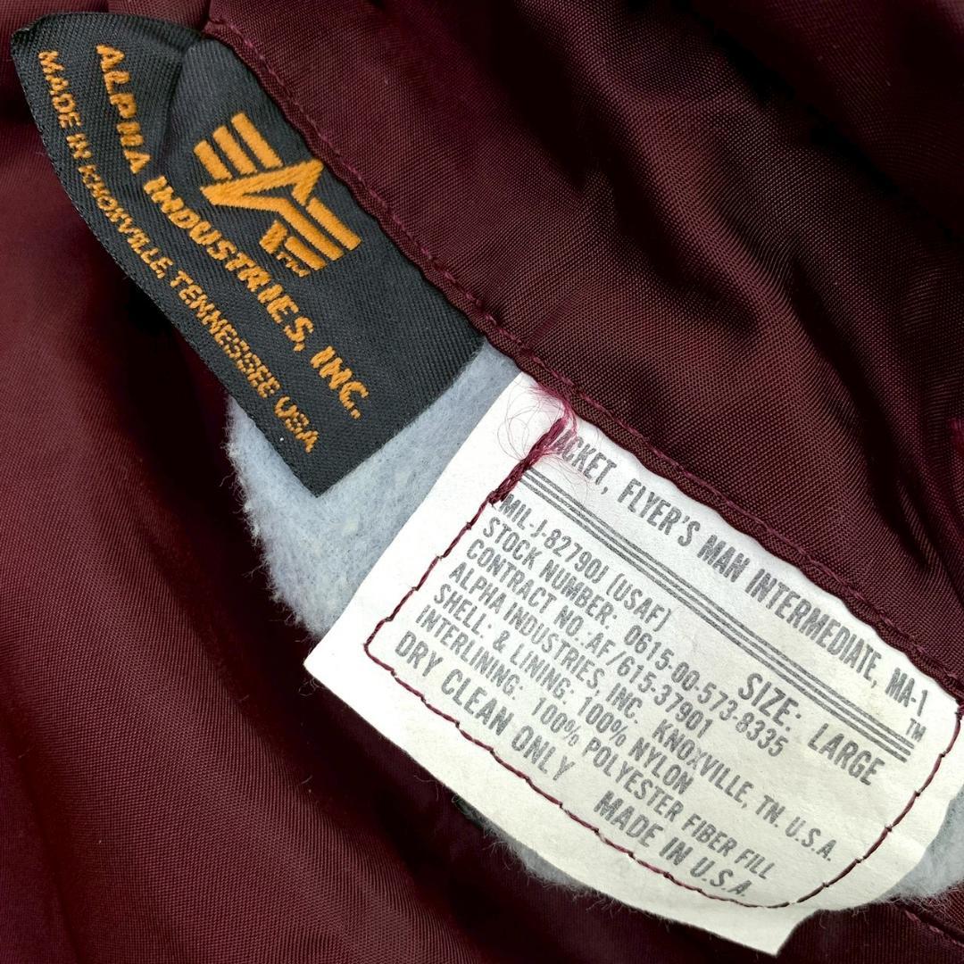 希少カラー★ 90s USA製 ALPHA MA-1 ボルドー L　D947