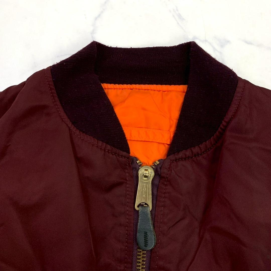 希少カラー★ 90s USA製 ALPHA MA-1 ボルドー L　D947