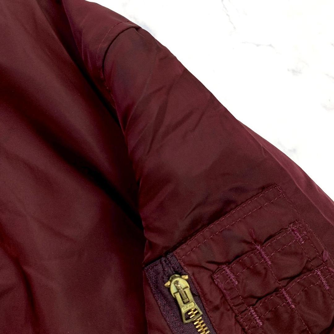 希少カラー★ 90s USA製 ALPHA MA-1 ボルドー L　D947