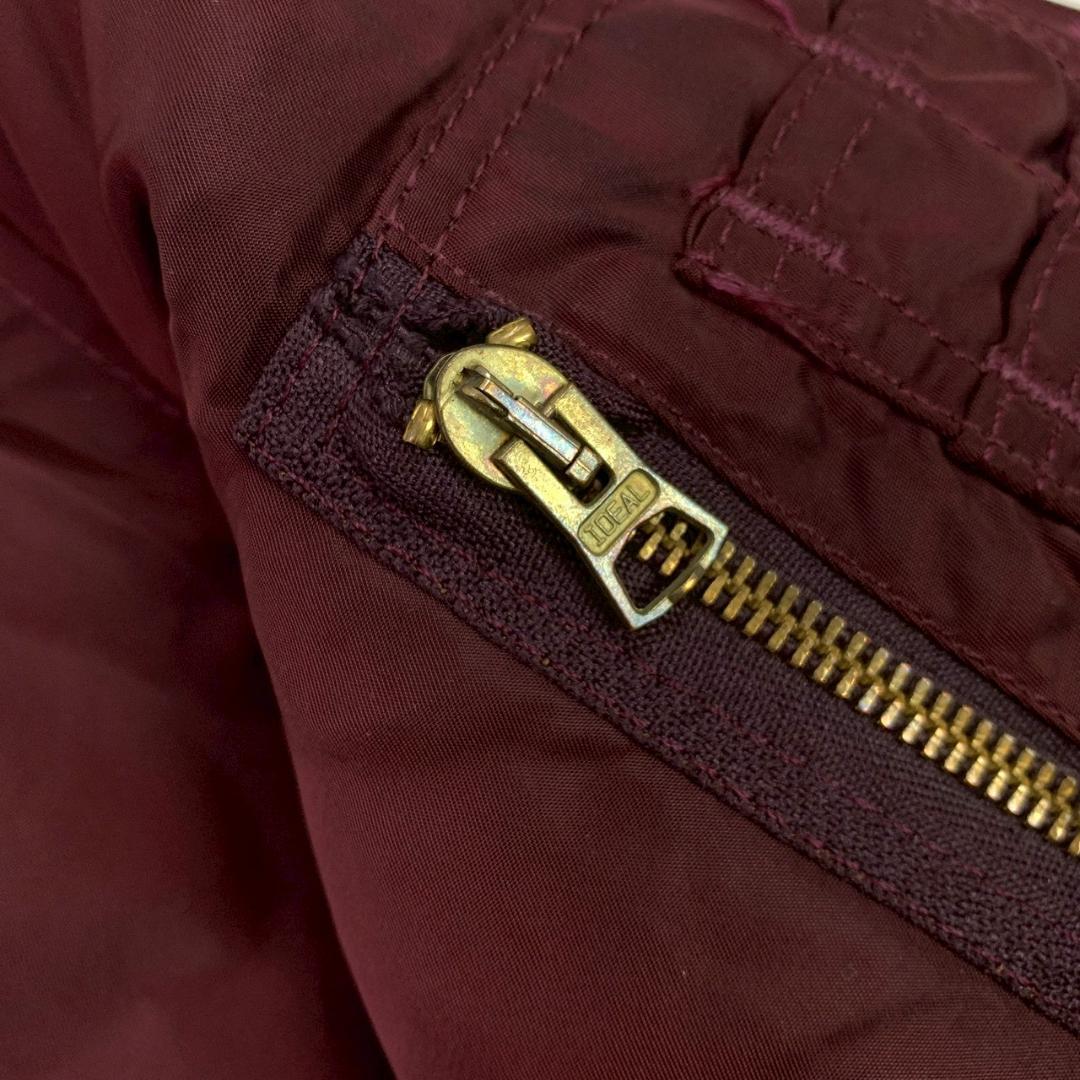 希少カラー★ 90s USA製 ALPHA MA-1 ボルドー L　D947