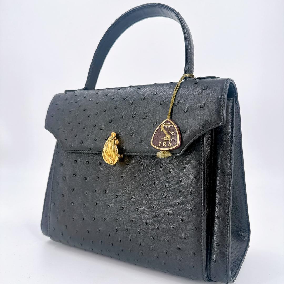 JRA オーストリッチ バッグ ハンドバッグ ゴールド金具 エキゾチック
