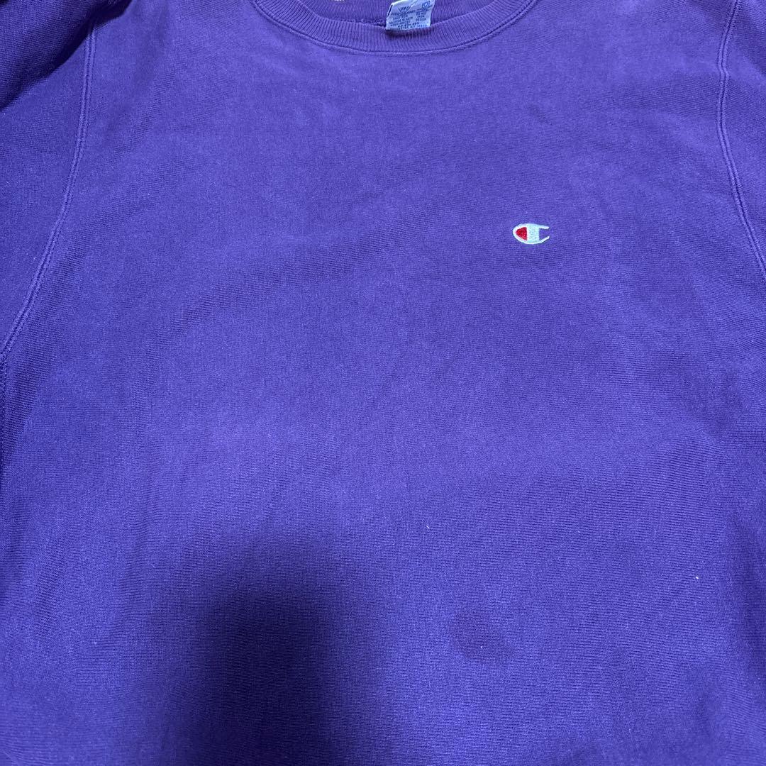 チャンピオン　リバースウィーブ　usa製 80s90s00s Ｌ　無地　パープル