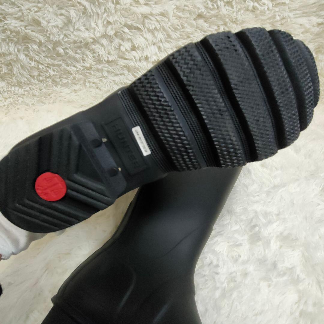 【美品】HUNTER レディース 長靴 バックル付き ブラック 23cm