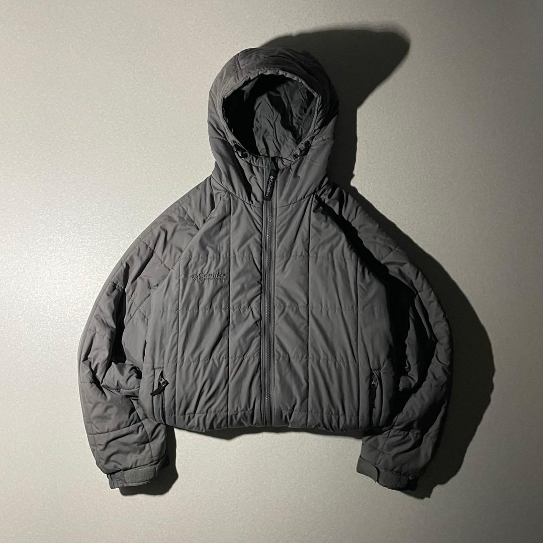 コロンビア hooded puffer jacket テックグレー　短丈　ダウン