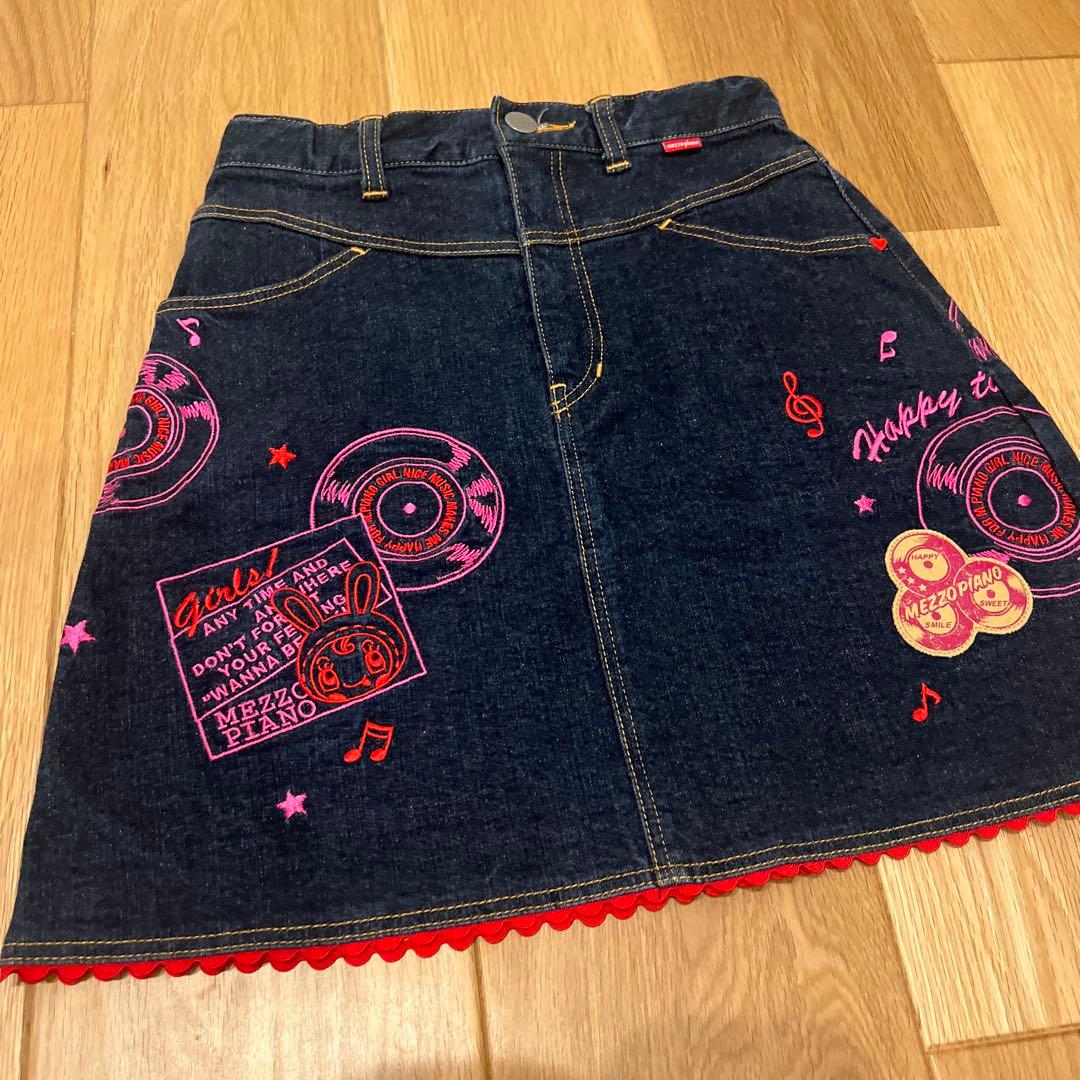 平成レトロ】メゾピアノ mezzo piano デニムスカート 140cm - メルカリ