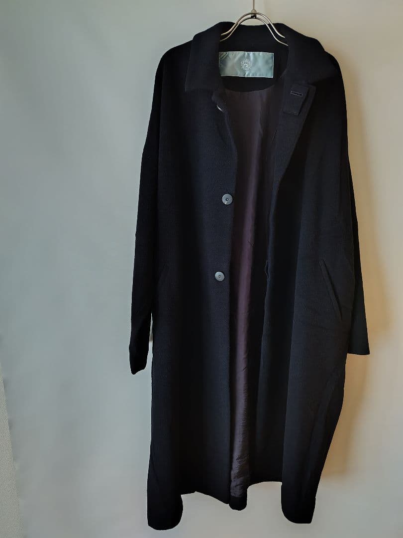 こたつ舟Dulcamaraドゥルカマラ　ウールロングコート　ネイビーカラー