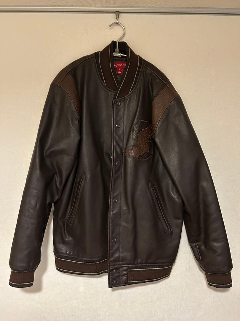 ジャケット・アウター SUPREME 05AW Leather Varsity Jacket