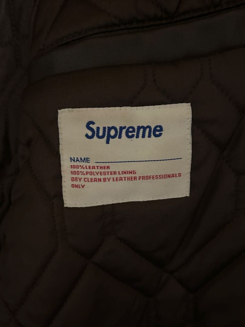 ジャケット・アウター SUPREME 05AW Leather Varsity Jacket