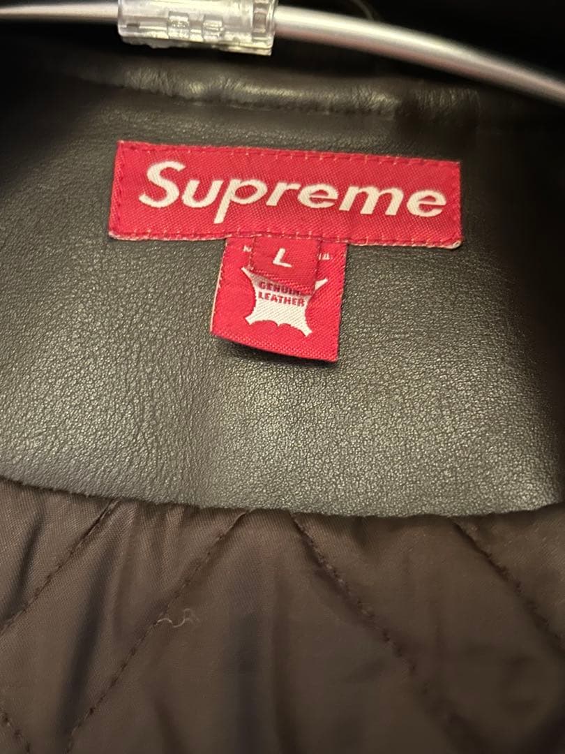 ジャケット・アウター SUPREME 05AW Leather Varsity Jacket