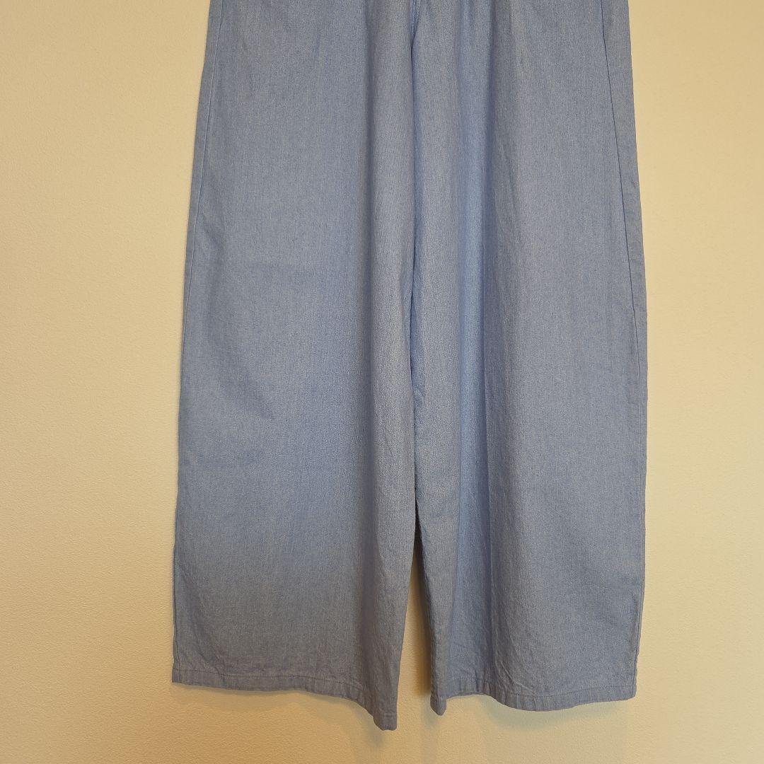 MARNIライトブルー デニムワイドパンツ 前ポケット付き