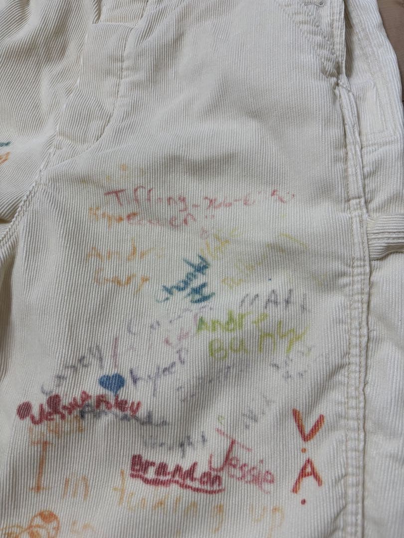 DENIM DUNGAREE カラフルラクガキコーデュロイオーバーオール