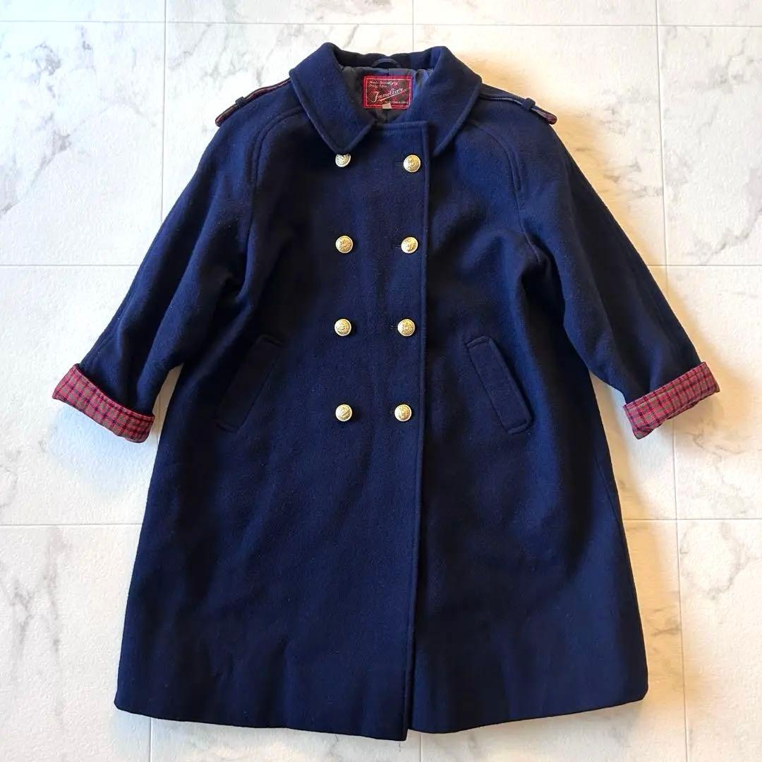 Familia ネイビー ファミリア ウールコート130㎝ 金ボタン 定番 - メルカリ