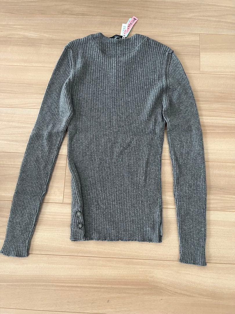 ドルチェ&ガッバーナ　グレー リブ編み セーター 長袖 サイズ48 カシミア