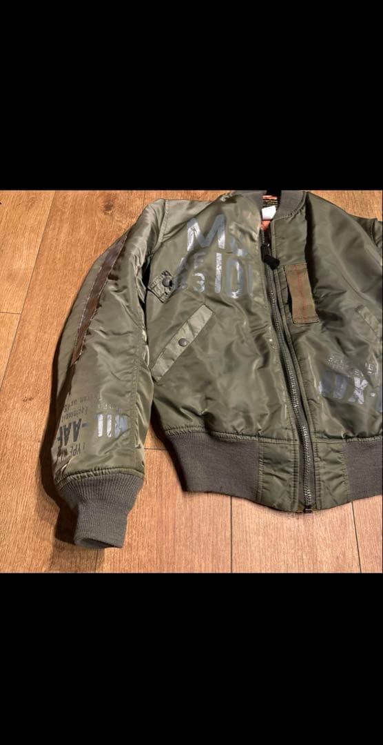 AVIREX オリーブ色 MA-1 フライトジャケット　S