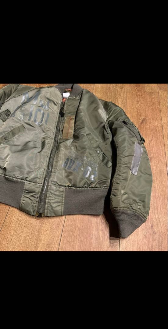 AVIREX オリーブ色 MA-1 フライトジャケット　S