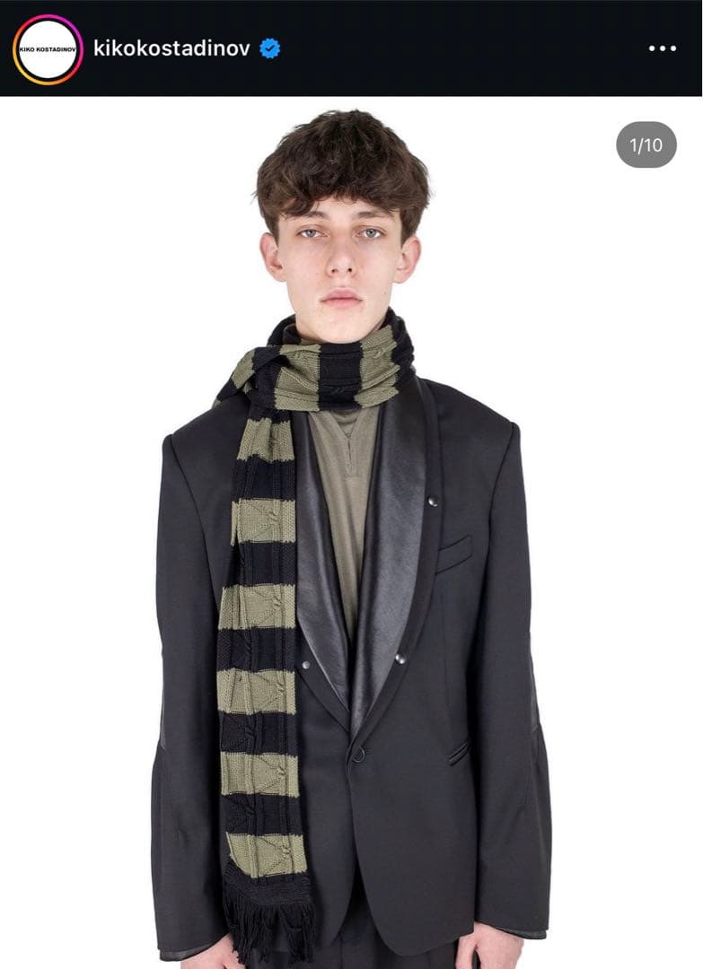 kiko kostadinov Melri Scarf Black/Khaki - メルカリ