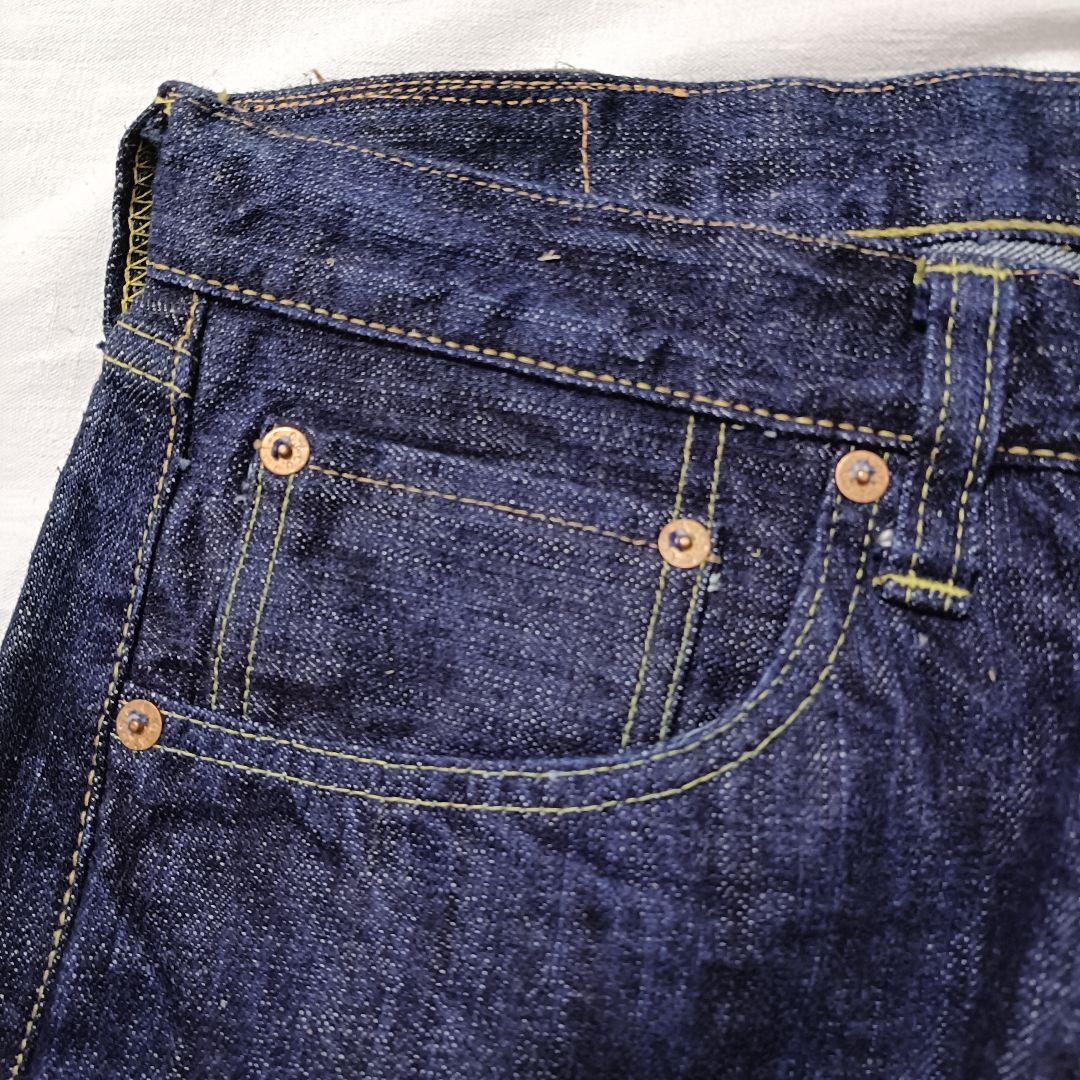 SUGAR CANE デニム 砂糖黍製　ダークブルーボタンフライ　耳