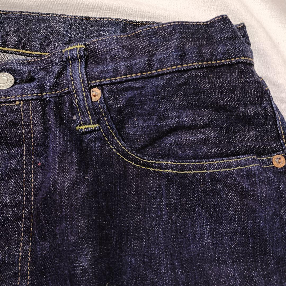 SUGAR CANE デニム 砂糖黍製　ダークブルーボタンフライ　耳