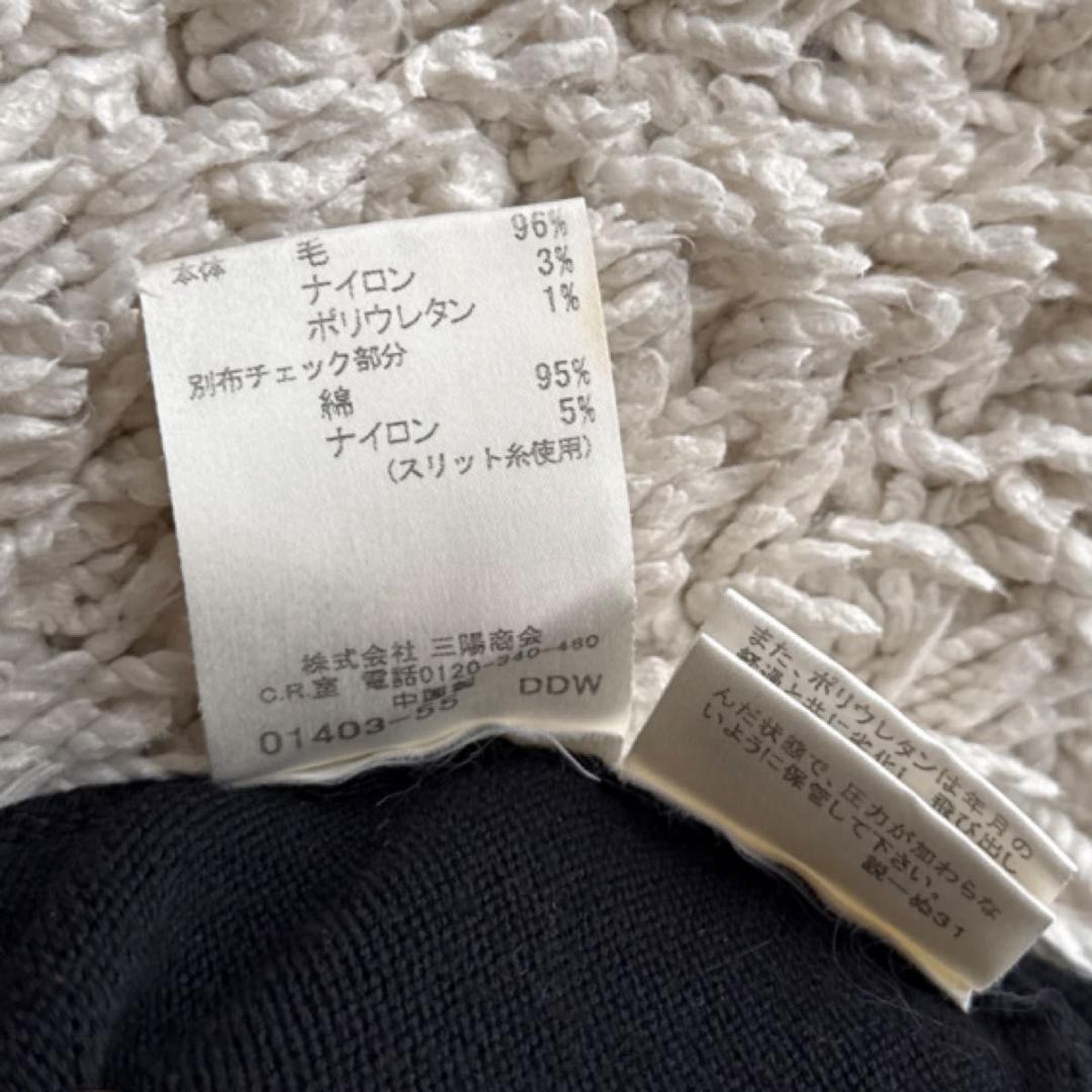 《美品★》バーバリーロンドン　リブニット　ノバチェック　刺繍ロゴ　ジップアップ