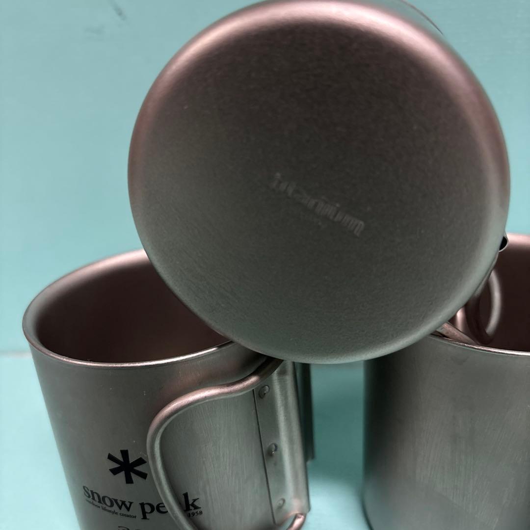 3個セットPeak スノーピーク チタン ダブルマグ 300　ダルマ付き