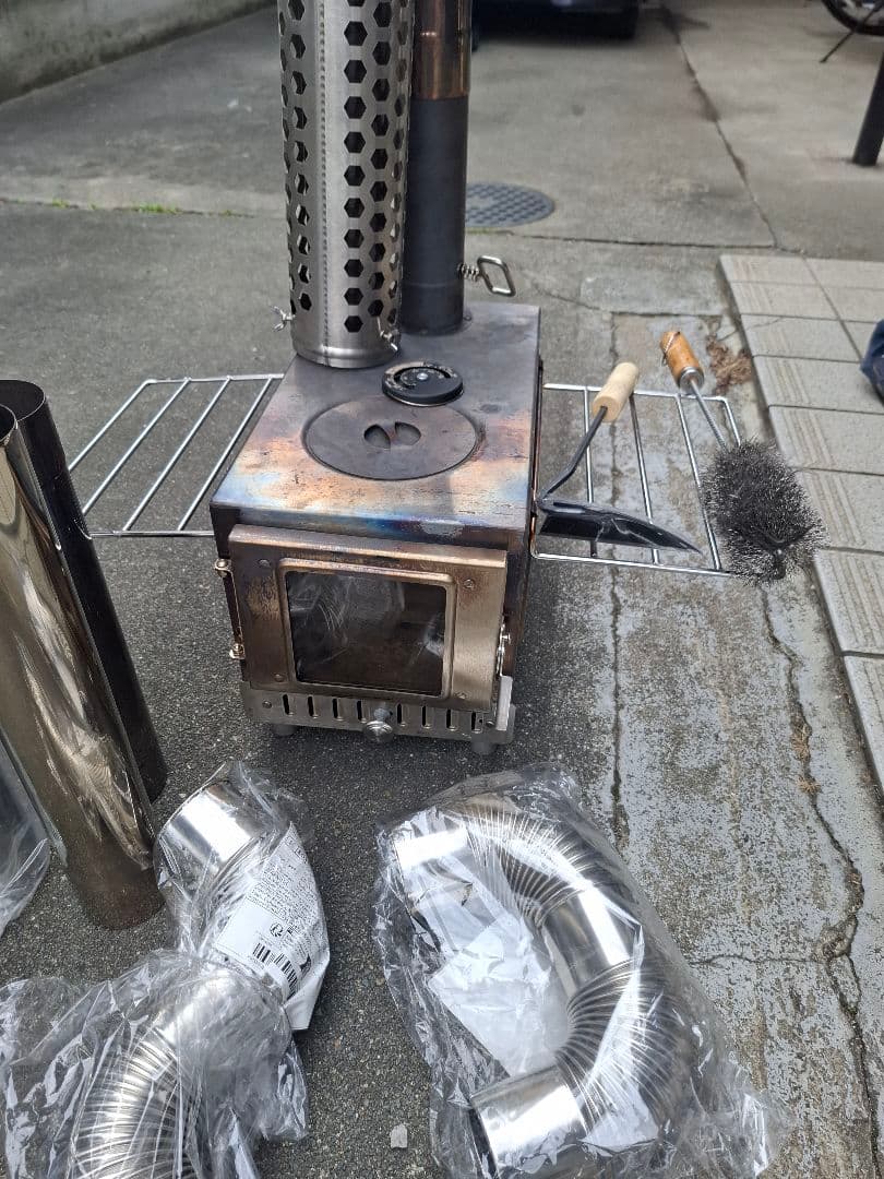 SENQI OUTDOOR 薪ストーブ 一式セット収納バッグ・煙突パーツ多数付き