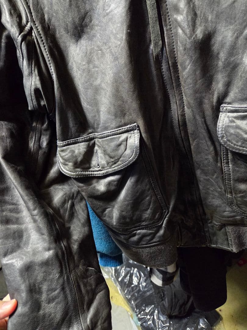 Johnbull レザー G-1 フライトジャケット ボア襟付き　古着