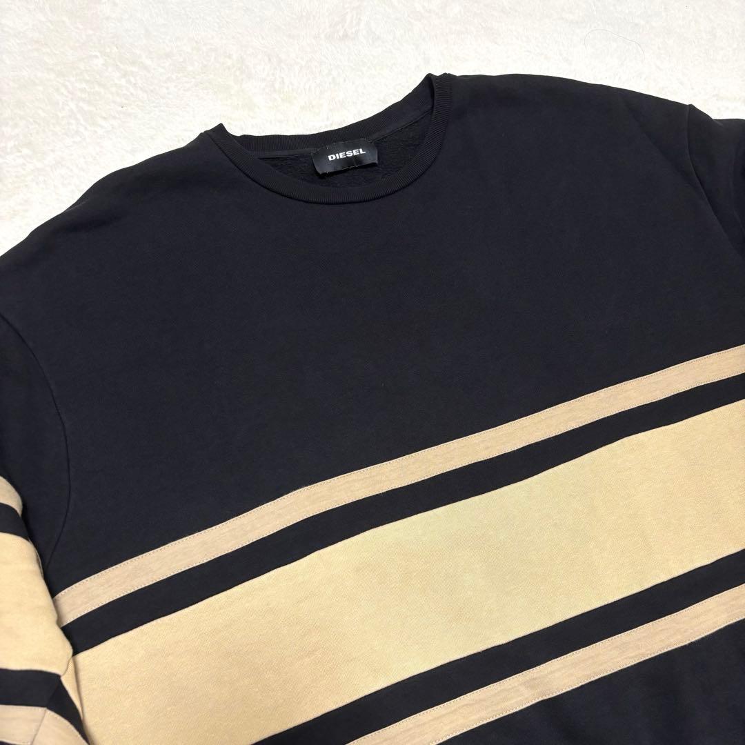 DIESEL ディーゼル オーバーサイズクルーネックトレーナー XXL ブラック