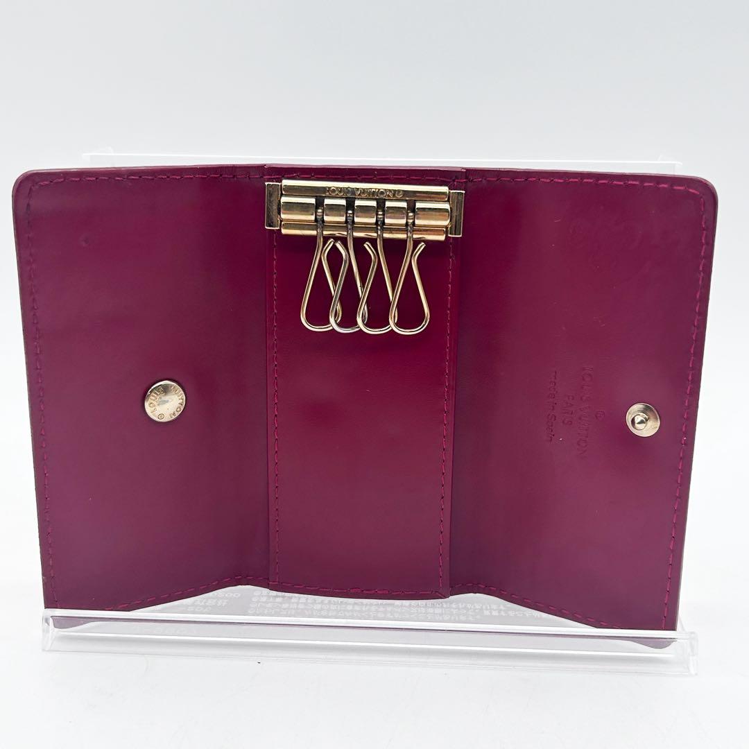 【ルイヴィトン】ミュルティクレ4 ヴェルニ レッド M91211 4連キーケース