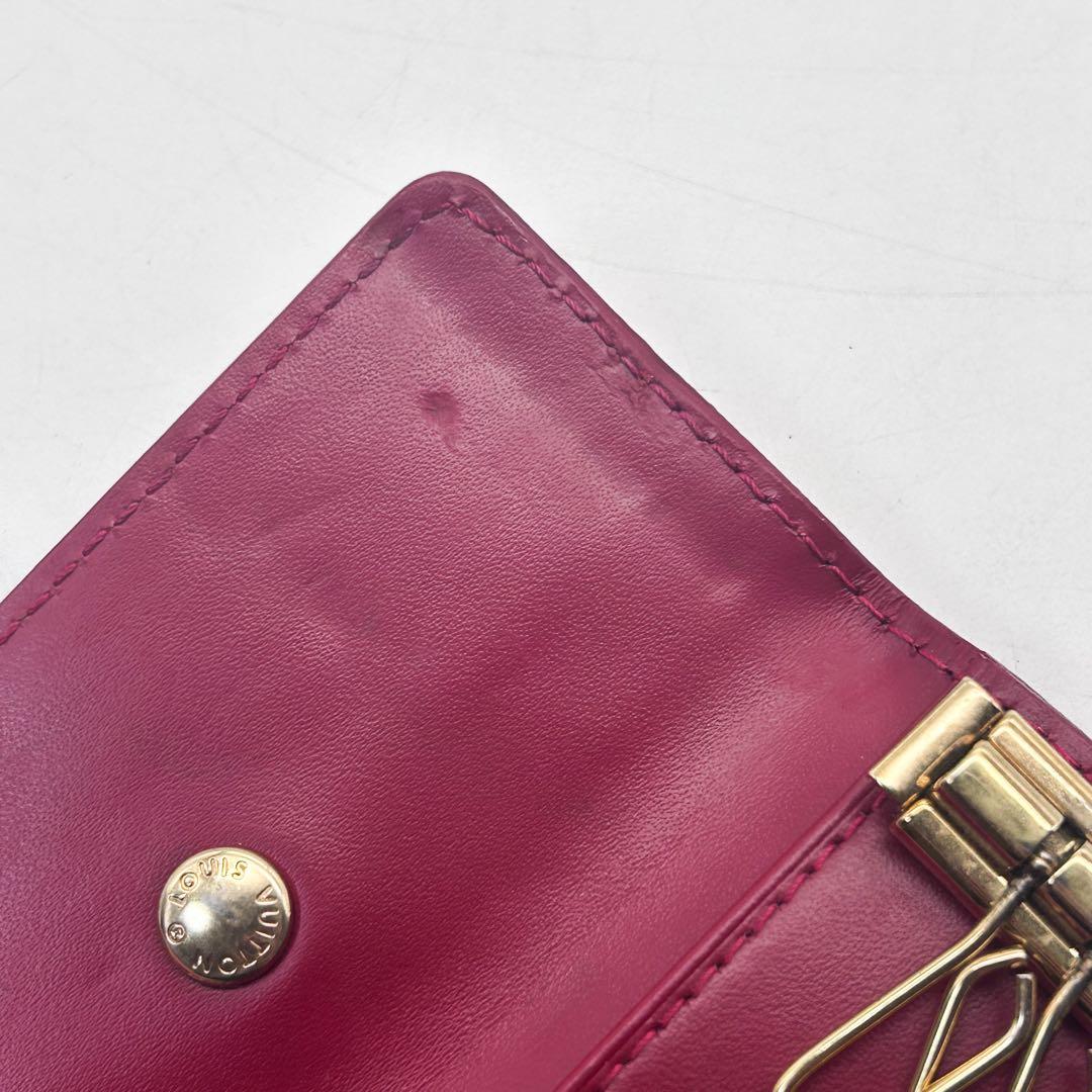 【ルイヴィトン】ミュルティクレ4 ヴェルニ レッド M91211 4連キーケース