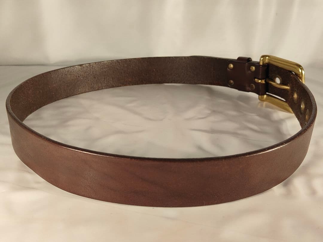 【美品】J&M DAVIDSON イタリア製 高級ドレスベルト 厚本革/正規品