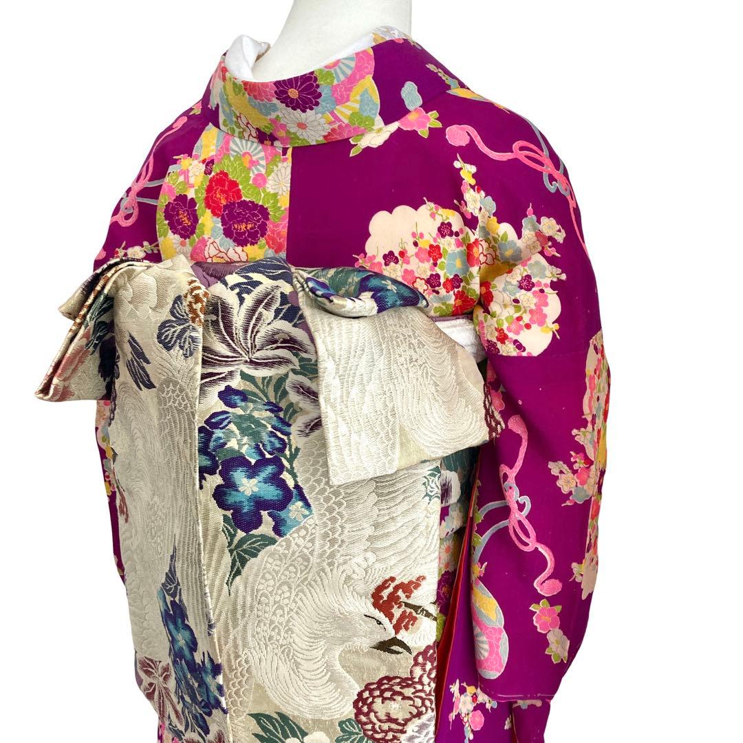 アンティーク ジュニア 大人 着物 昭和レトロ 大正ロマン NO6