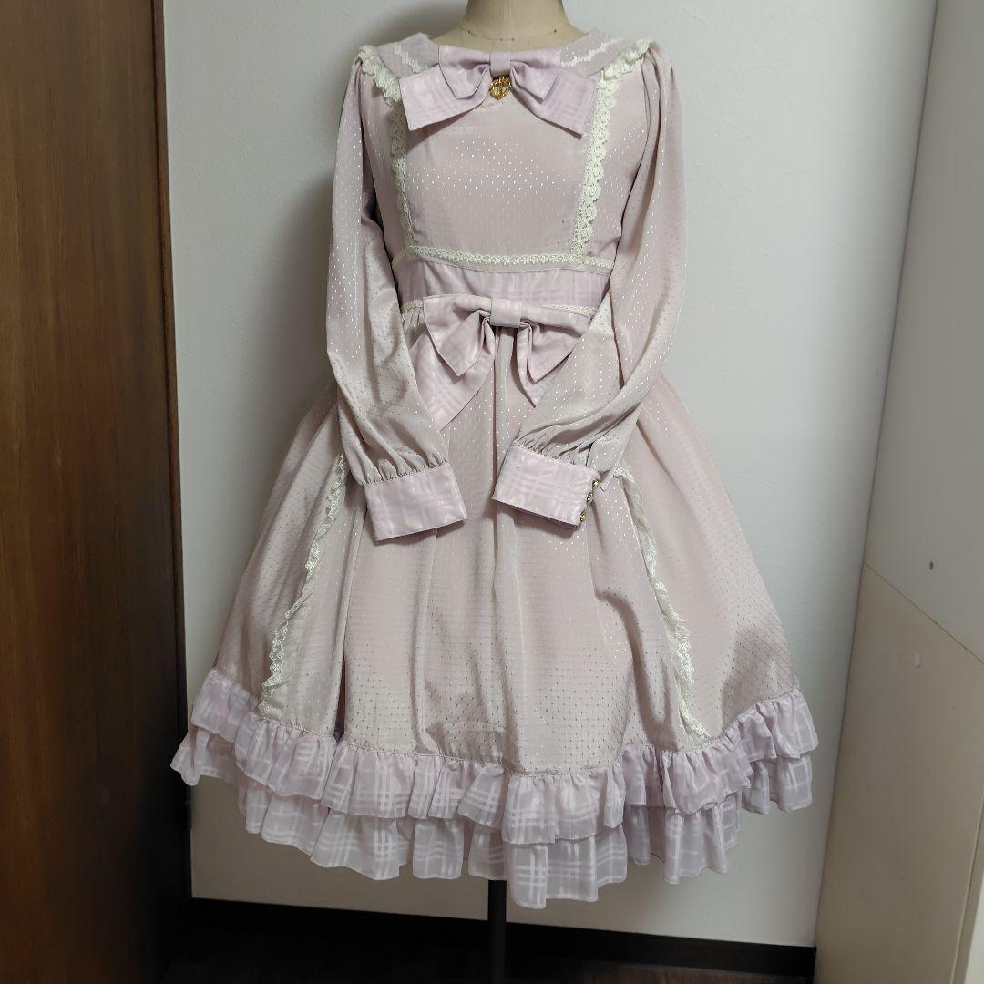 【美品】 BABY Love Heartチェックワンピース ピンク