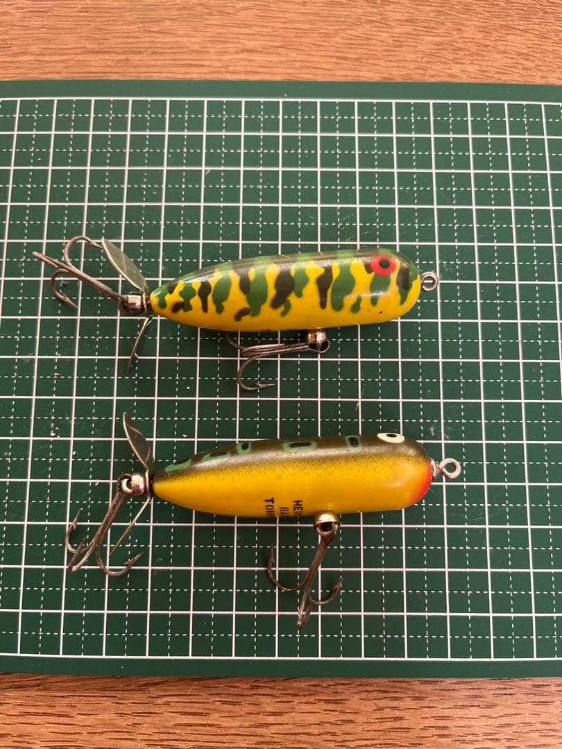 オールド ルアー　ヘドン ベビートーピード 縦割れ 吹き目 2点セット