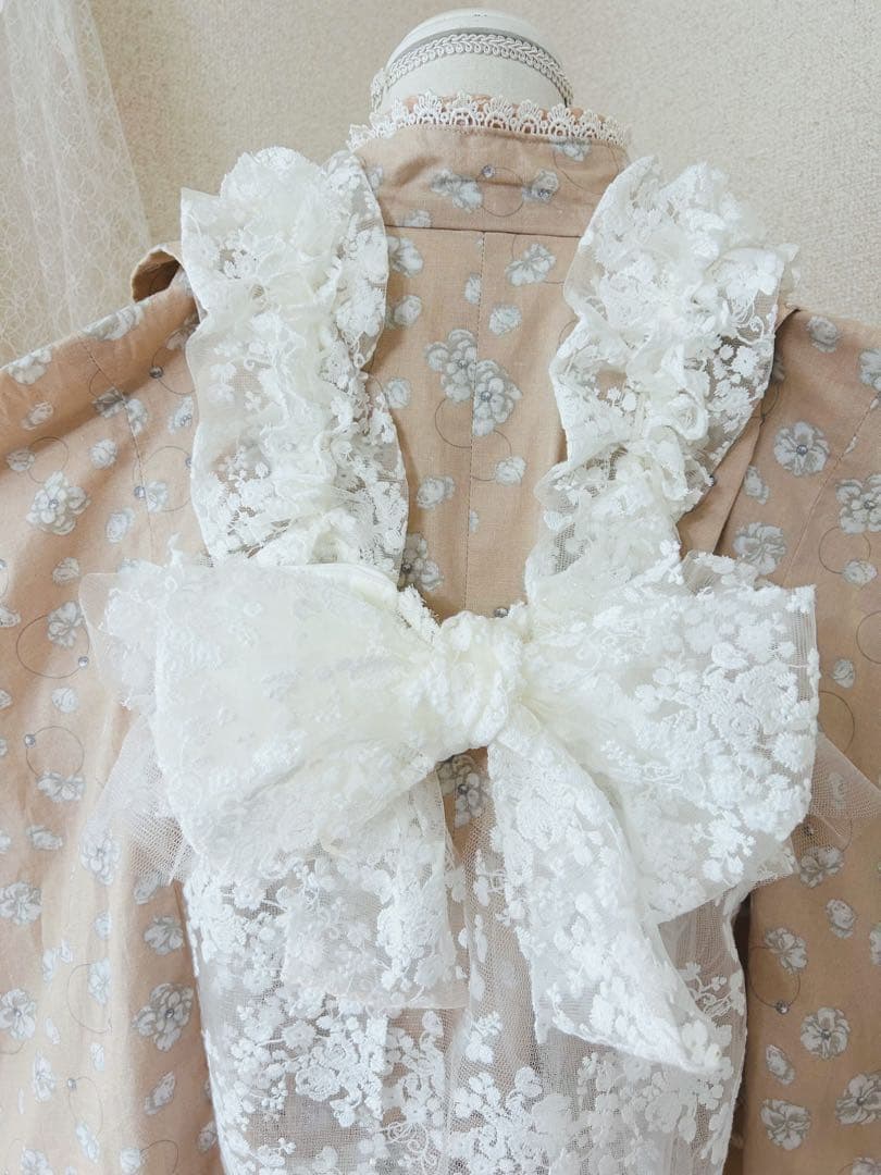 チュール被布＊フラワーブーケのレースチュールとパールのふんわり被布＊七五三