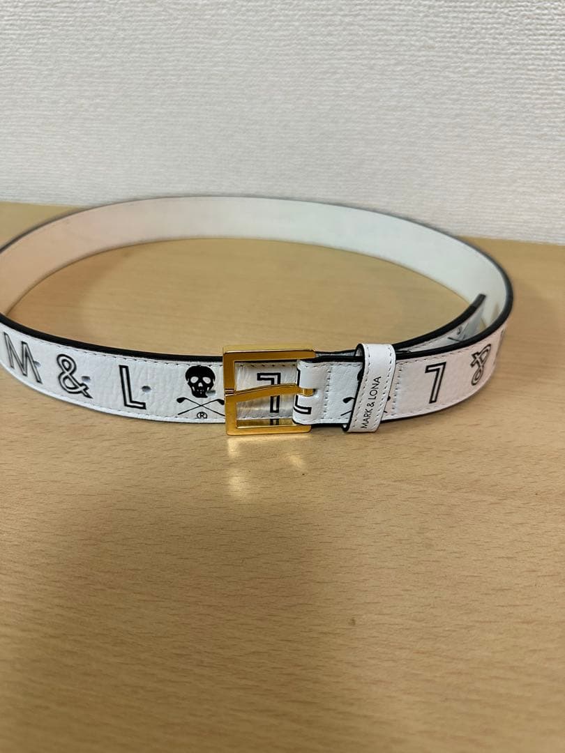 MARK&LONA マークアンドロナ　レザーロゴベルト　スカルロゴ　日本製