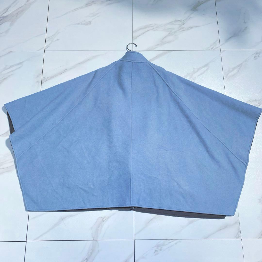 希少♡lelill リバーシブル ウールリバーポンチョ パッチポケット 入手困難