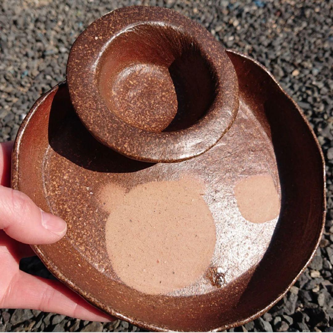 ●【2349】95.プレートセット…備前焼