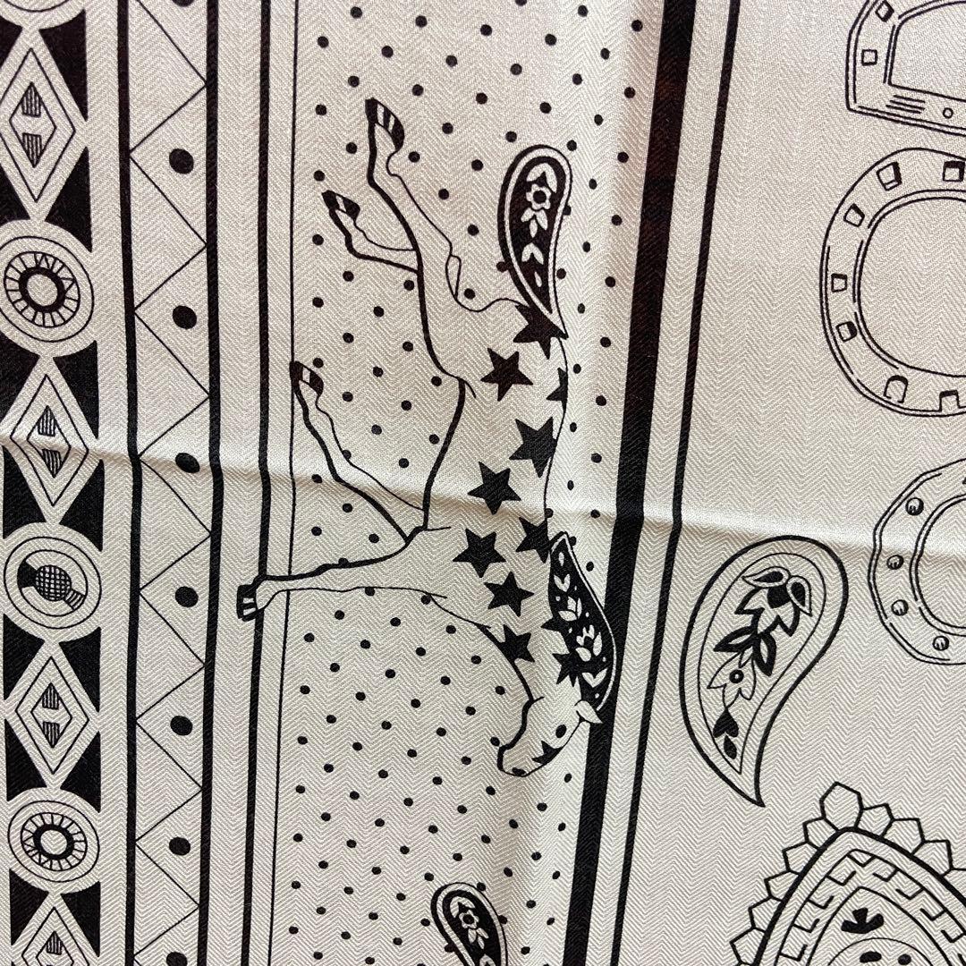 エルメス カレジェアン カシミヤシルク 《カレジェアン》【白黒】新品未使用品