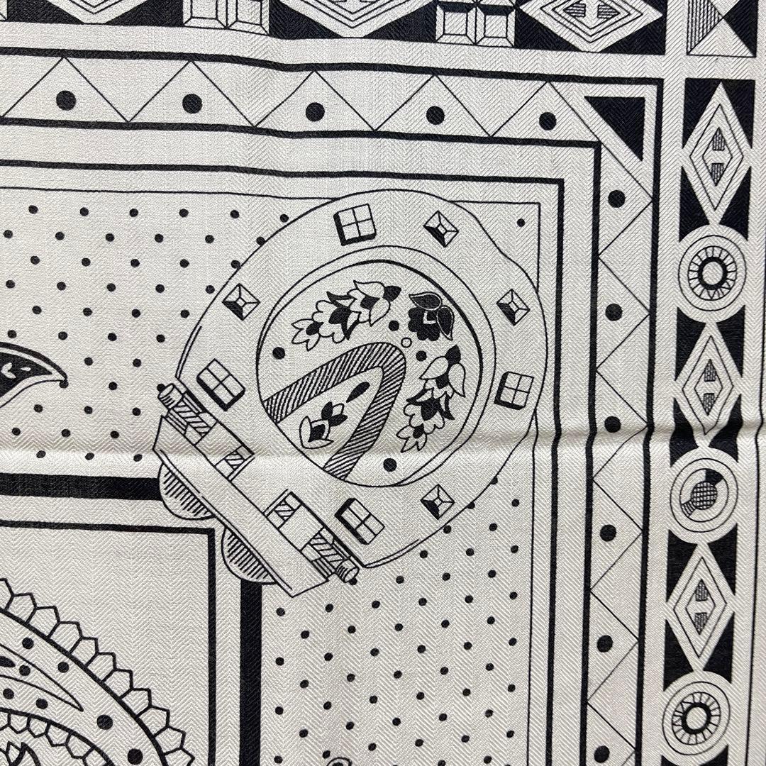 エルメス カレジェアン カシミヤシルク 《カレジェアン》【白黒】新品未使用品