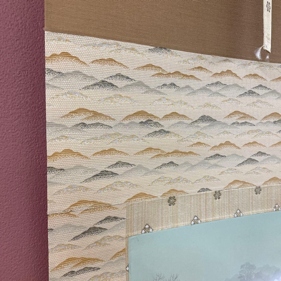 美品 掛け軸 小野守鳳作 牡丹図 共箱 太巻き付 真筆証明書付き 四季花