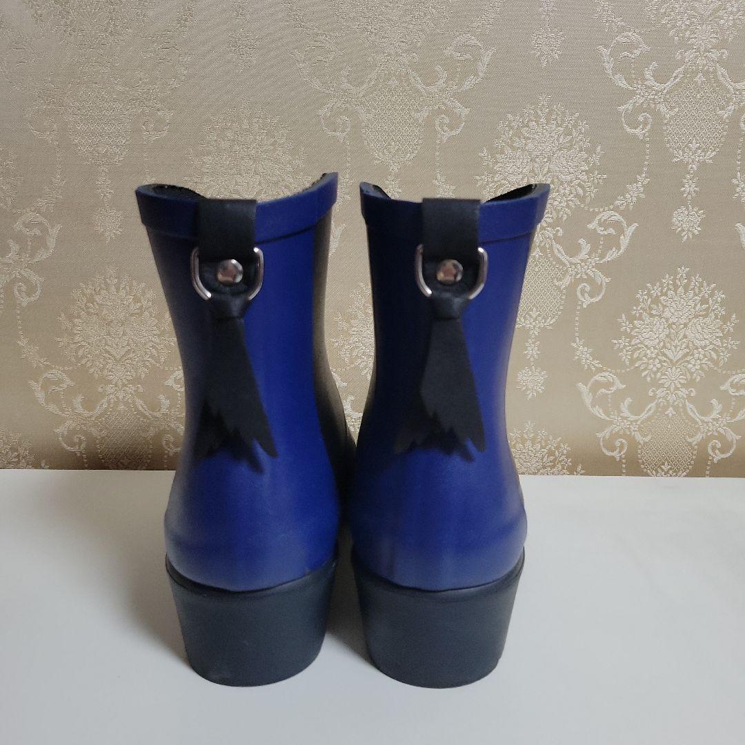AIGLE　エーグル　レインブーツ　黒×青　24cm