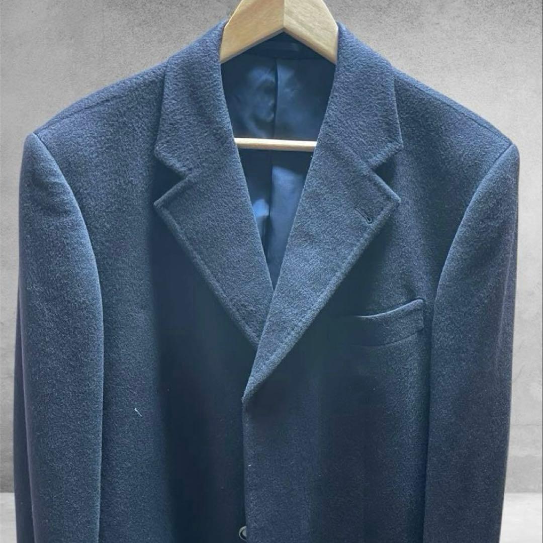 日本製】トゥモローランド カシミヤ100% チェスターコート 紺色 - メルカリ