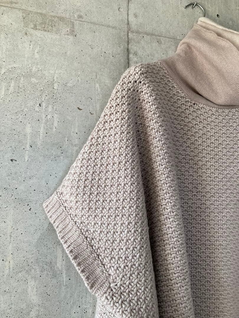 fabiana filippi ベージュ ハニカム編み ポンチョ