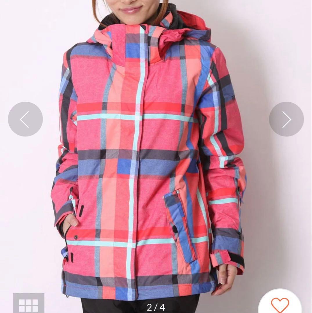 ROXY ロキシー スノーボードウェア Mサイズ ジャケット ピンクチェック